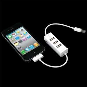  For iphone iPad iPod 3 Port USB Hub Charger Adapter White 