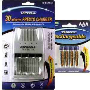  30 Minute Charger & AAA Battery Pack Electronics