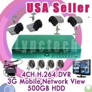 CH Camera Security CCTV DVR Kits System 500GB 4CH  