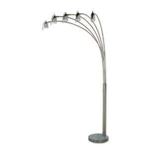  5 Head Floor Lamp with Adjustable Arms and Marble Base 