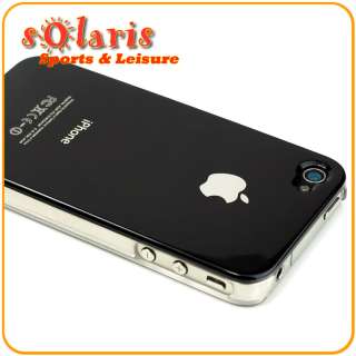 Black Glossy Slim Fit Clip on Hard Case with Clear Edge for Apple 