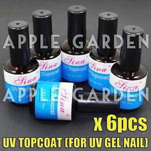 6x UV TOPCOAT Acrylic Nail Gel Top Coat Seal Polish 19F  