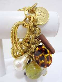   Art by John Wind equestrian gold chunky charm bracelet $504 New  