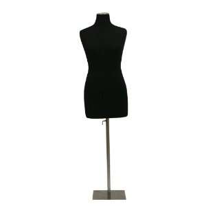  Female Black Fully Pinnable Dress Form 3 Brushed Base 