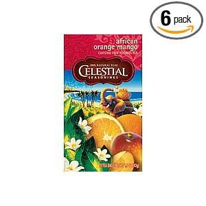Celestial Seasonings African Tea Orange Mango Rooibos, 20 count (Pack 