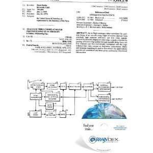 NEW Patent CD for ANALOGUE VIDEO CORRELATOR FOR POSITION FIXING OF AN 