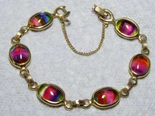 Vintage Sarah Coventry Rainbow Art Glass Bracelet  