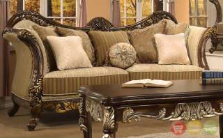 Formal Antique Style Luxury Sofa & Love Seat 2 Piece Living Room Set 