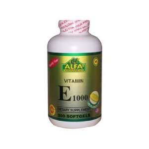 Alfa Vitamins Vitamin E 1000 IU 300 softgels Antioxidant 