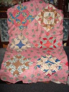 Antique Beautiful Large Hand Stitched Quilt Top 180 x 80  