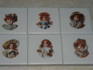Set of 6 ANTIQUE DOLL refrigerator magnets GREAT GIFTS  