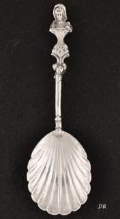 Antique German 800 Purity Silver Old Style Shell Spoon  
