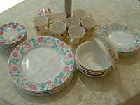 42 Pcs of Floride by Arcopal  Made In France Dinnerware  