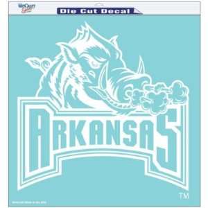  ARKANSAS RAZORBACKS 8x8 CLEAR DIE CUT DECAL Sports 