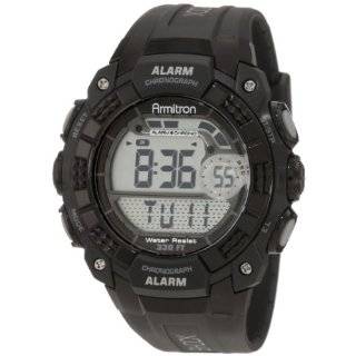 Armitron Mens 408209BLK Chronograph Black Digital Sport Watch