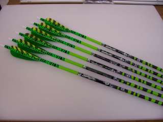 DzGreen Ted Nugent Arrows w/Green Zebra Wraps & Lime Barred & Grn 