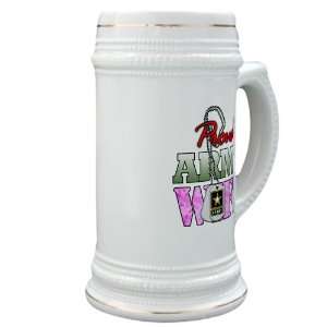    Stein (Glass Drink Mug Cup) Proud Army Wife 
