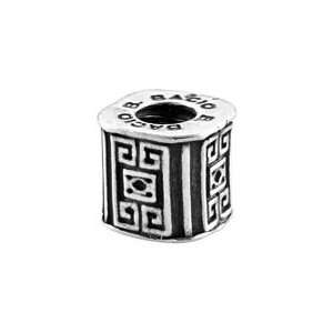 Bacio Italian Silver Bead Silver Artisan Maze Box Charm. Compatible 