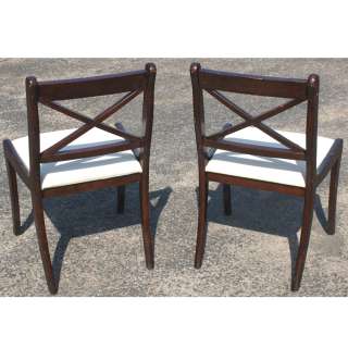 Pair of Dining Wood Side Bombay Chairs  