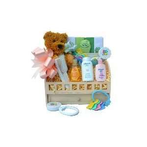 Sweet Baby Bath Time Sampler Gift Basket with Teddy Bear For Boys or 