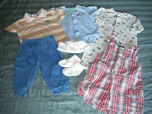   NEWBORN 3 6 mos months LOT infant outfits socks onesie sleeper overall