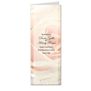    100 Wedding Programs   Blush Peach Rose n Pearls
