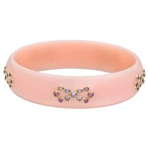  Mark Davis Ruban Gem Set Pink Bakelite Bangle Jewelry