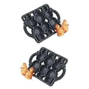   Iron CHRISTMAS MUFFIN PAN mold BAKEWARE Set of 2