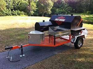 bbq smoker trailer stove grill custom barbecue pit hog cooker Harley 