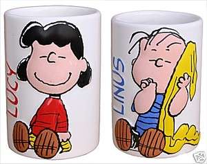 PEANUTS LUCY & LINUS CERAMIC TUMBLER CUP ~ BATH COLLECTION  