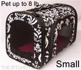   Pet Carrier Small Dog Travel Bed Tote Bag Chihuahua Yorkie Black White