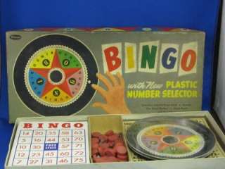 Vintage 1950s Bingo with rare Plastic Number Selector  