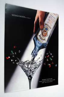 BOMBAY SAPPHIRE Christmas martini glass art 1990 Ad  