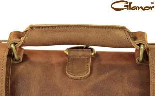 Tobacco Brown Rustic Vintage Leather Briefcase Backpack Laptop Bag 