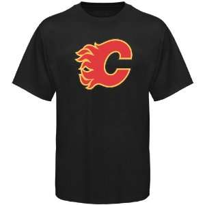 Old Time Hockey Calgary Flames Black Big Logo T shirt  