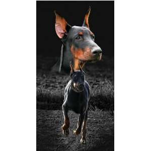  DOG DOBERMAN BEACH TOWEL 