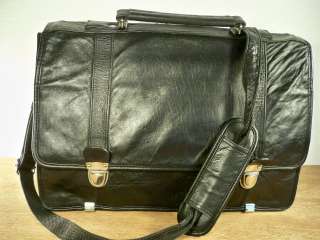   Briefcase Black Leather Messenger Laptop Shoulder Business Bag Case