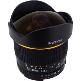 Rokinon 8mm Ultra Wide Angle f/3.5 Fisheye Lens for Nikon w/Focus 
