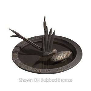    12 Diameter Loon Sundial Birdbath, French Bronze
