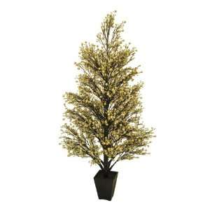   Potted Gold & Black Glittered Berry Christmas Tree 