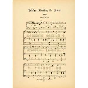  1894 Were Nearing the River Gospel Hymn Sheet Music 