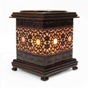 Wood Brown LACE LANTERN Full Size Plug In Bar Warmer Use w Scentsy Bar 