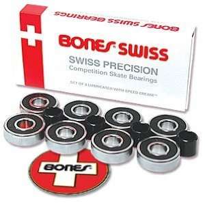  Bones Swiss skate bearings 608   16 pack Sports 