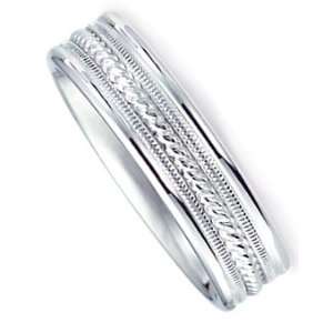  7.0 mm Platinum 950 Wedding Ring with Brushed Satin Finish 