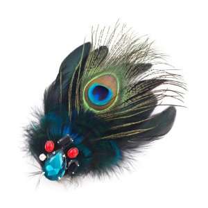  Peacock Feather Hair Clip and Brooch Beauty