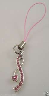 Pink Ribbon breast cancer cell phone charm crystals  
