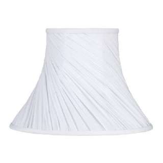 NEW 7 in. Wide Clip On Chandelier Lamp Shade White Faux Silk Fabric 