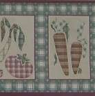 kitchen wallpaper border country vegetables checkered expedited 