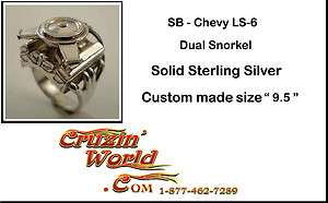Automotive Mens Jewelry Engine Rings  SB   Chevy LS 6 