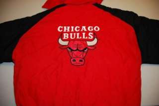 Vintage Chicago Bulls Logo 7 PUFFER Coat Jacket Large NBA  